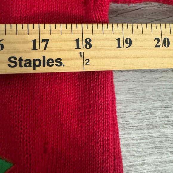 Victoria Harbour Christmas Beaded Sweater Cardigan Red Large Ramie Cotton - Picture 5 of 6